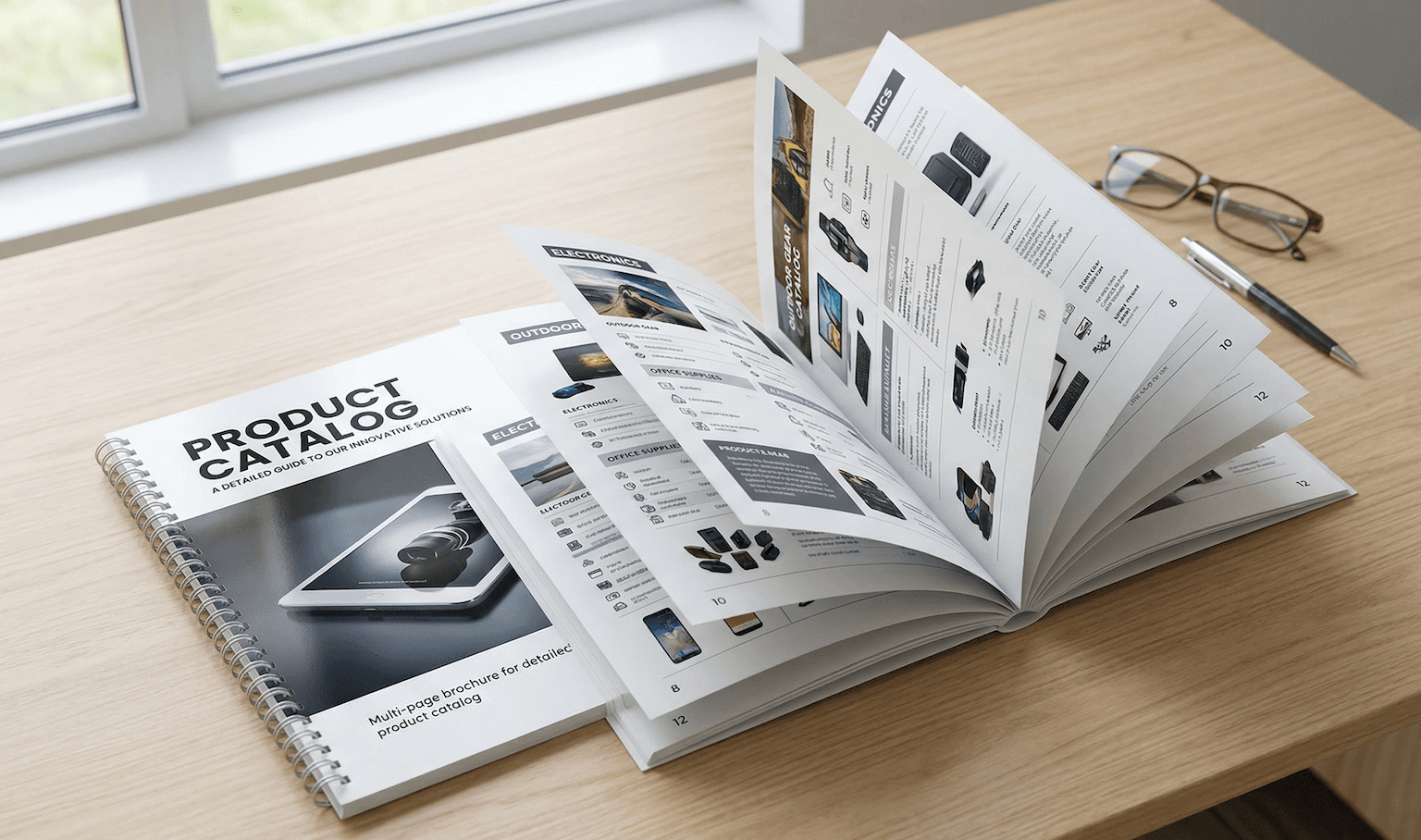 Printed booklet brochure shown open to multiple pages