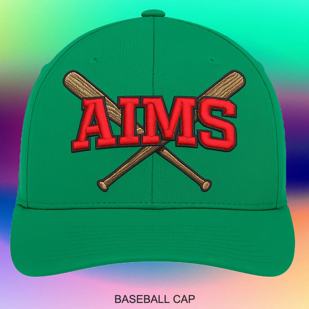 Embroidered structured baseball cap with a curved brim