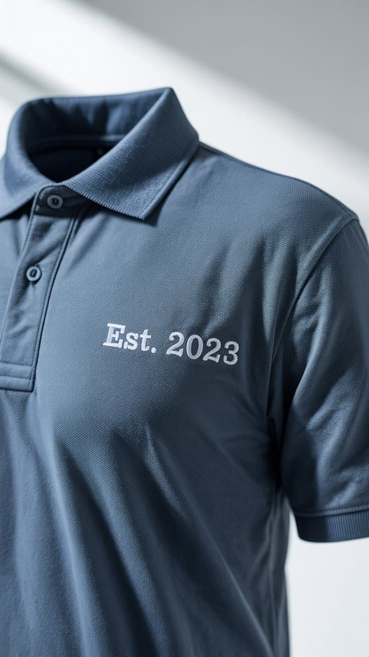 Moisture-wicking performance polo with embroidered branding