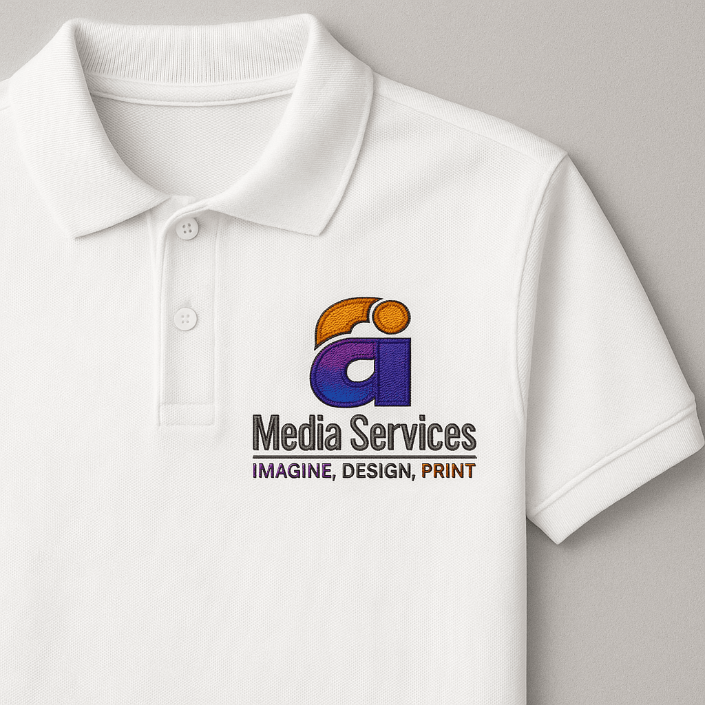 Embroidered polo shirt with a professional chest logo