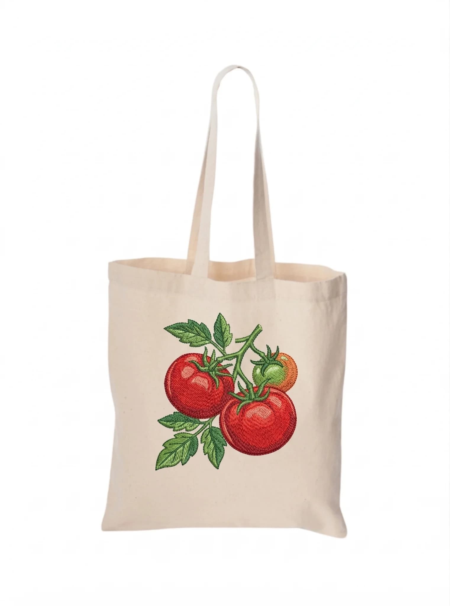 Heavy-duty canvas tote bag with a centered embroidered design