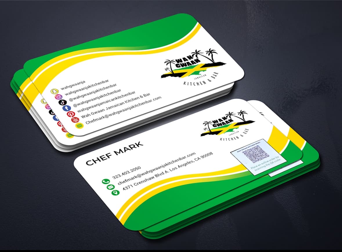 Rounded business cards with a modern social media design