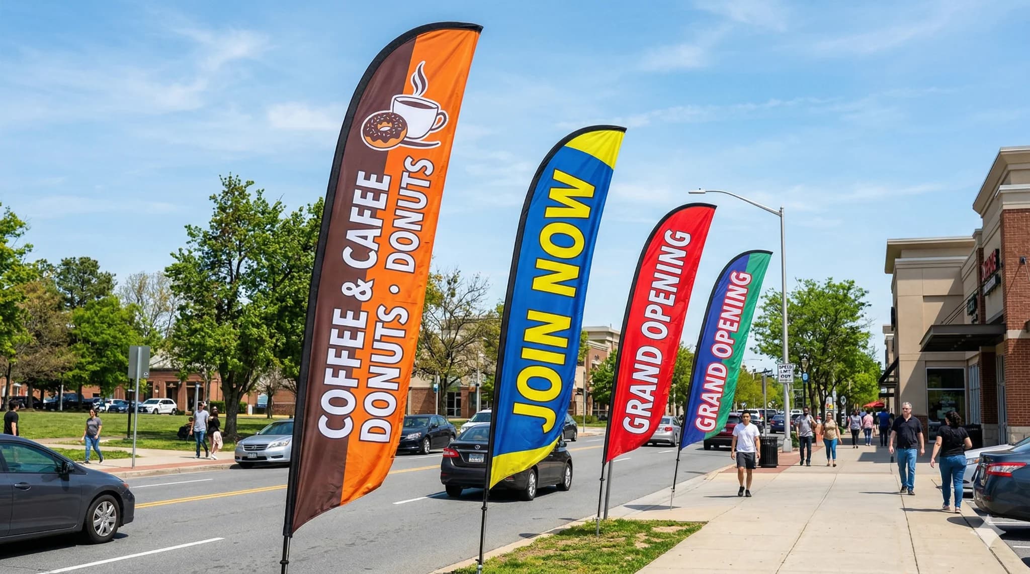 Tall custom printed feather flag